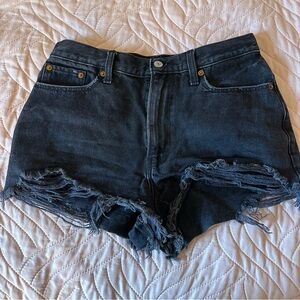 Black Annie High Rose Shorts